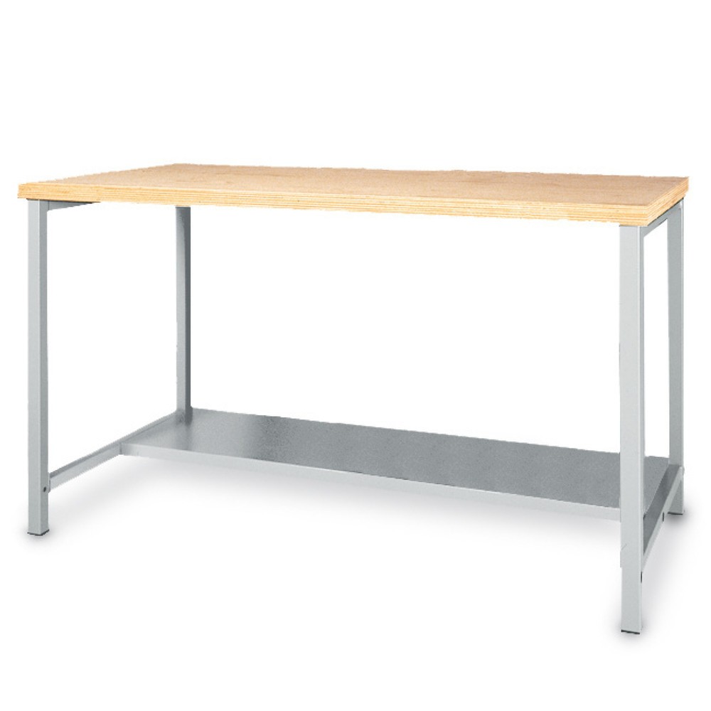 Mesa del banco de trabajo Bedrunka+Hirth con estante, CC 200 kg, H x A x F 859 x 1.500 x 750 mm