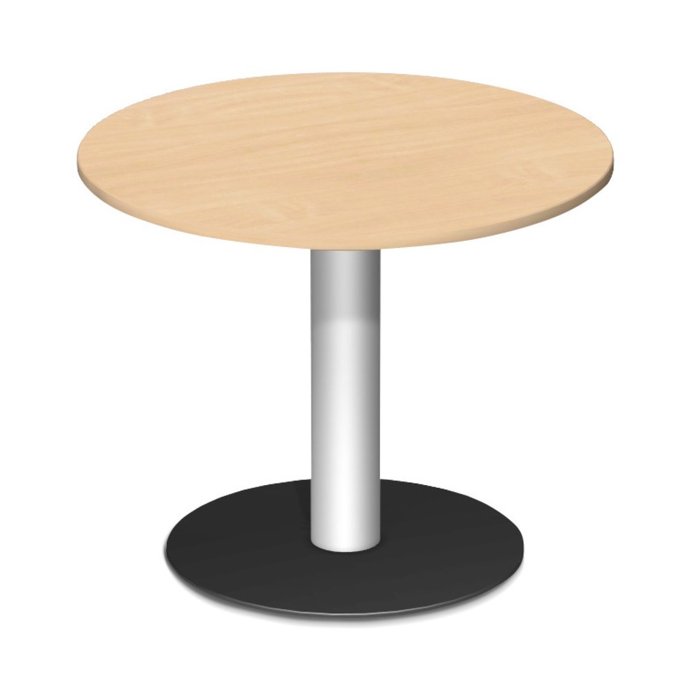 Mesa de columna con base de placa, ØxH 900 x 720 mm, haya