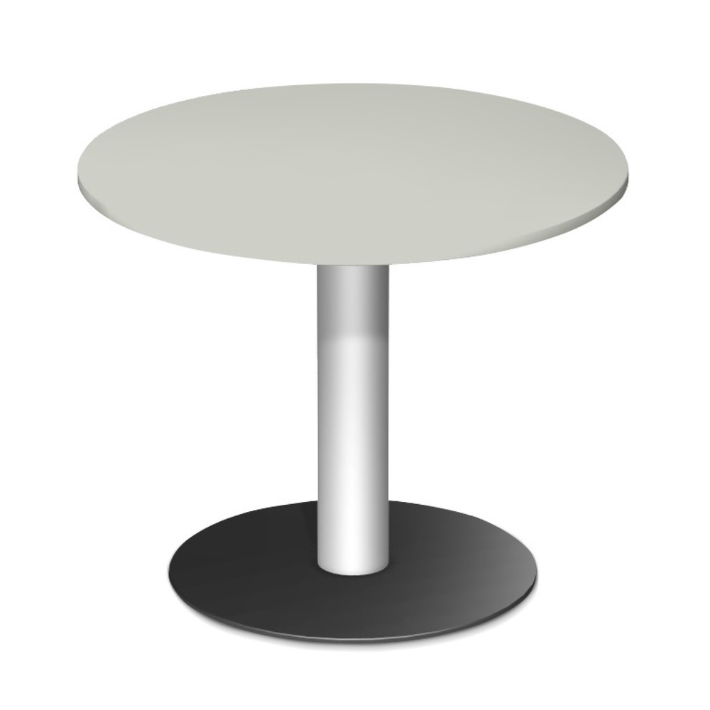 Mesa de conferencias redonda con base|pie de placa, diámetro x H 900 x 720 mm, gris claro