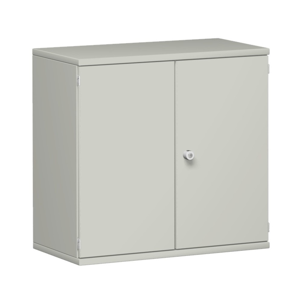 Mueble de oficina profesional, 2 OH, ancho 800 mm, puerta abatible, gris claro