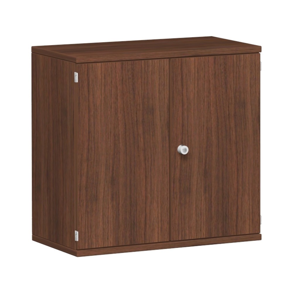 Mueble de oficina profesional, 2 OH, ancho 800 mm, puerta abatible, nogal