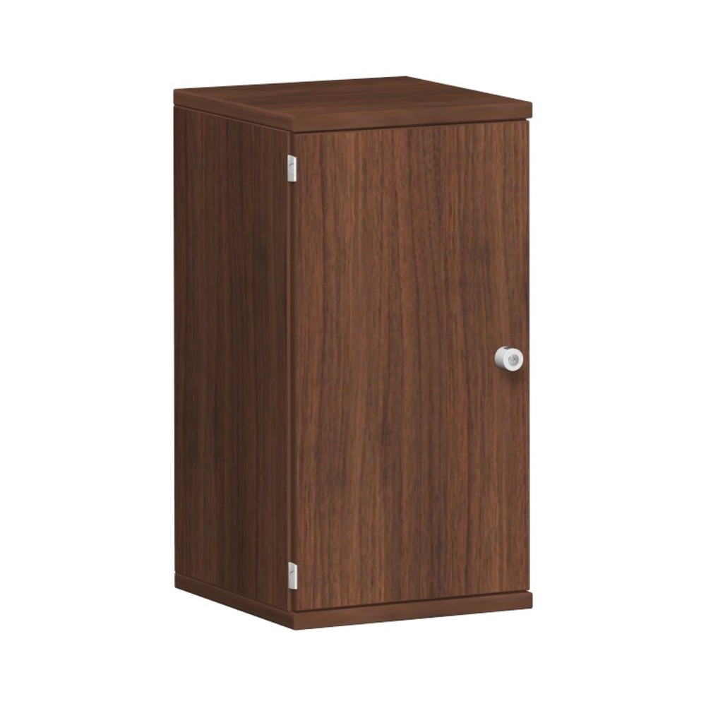 Mueble de oficina profesional, 2 OH, ancho 400 mm, puerta izquierda, nogal