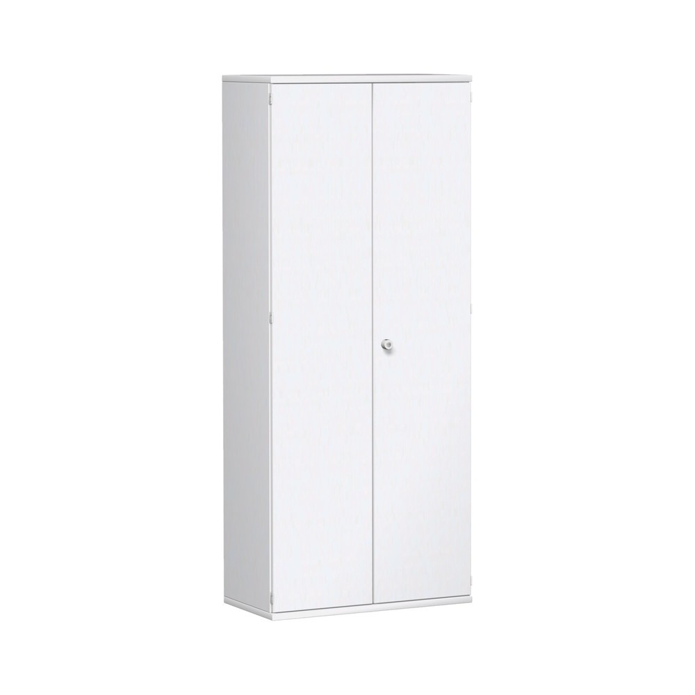 Mueble de oficina profesional, 5 OH, 800 mm de ancho, puerta abatible, blanco