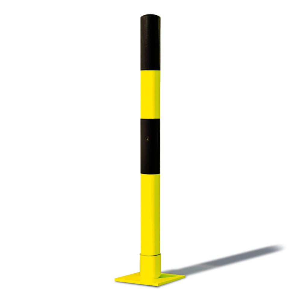 poste MORION-SWING, automontable, tubo redondo Ø 76 mm, para espiga, negro/amarillo