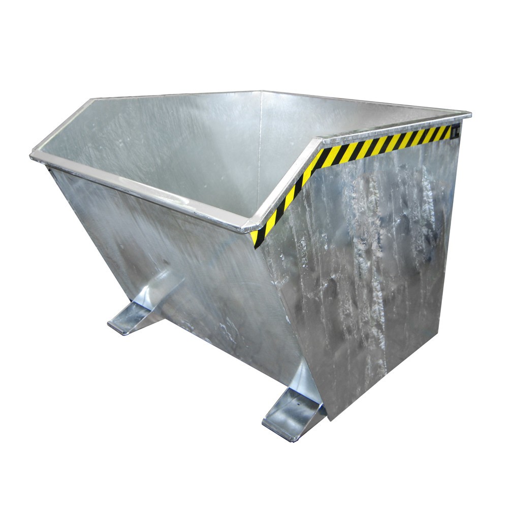 Recipiente de vuelco Bauer®, altura de construcción baja, galvanizado, CC 1.500 kg, volumen 1,5 m³