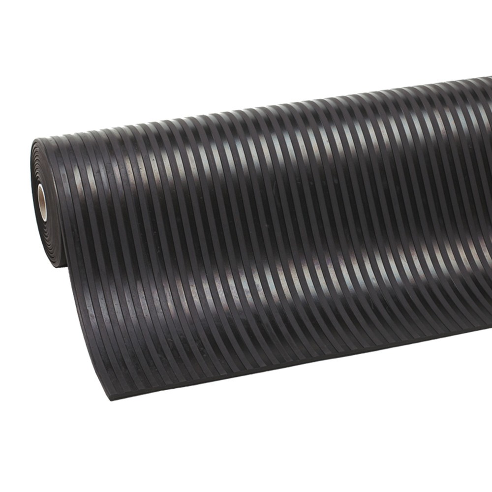 Revestimiento de goma NoTrax Rib ‘n’ Roll P3™, ranurado grueso, A x F m lineal x 900 mm, negro