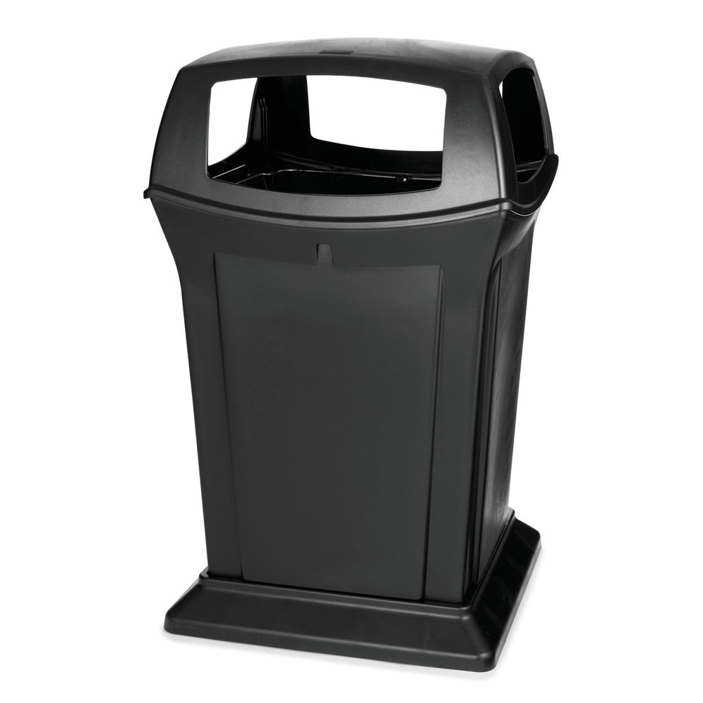 Rubbermaid Ranger® - cubo de basura (4 aberturas, 170,3 litros), color negro