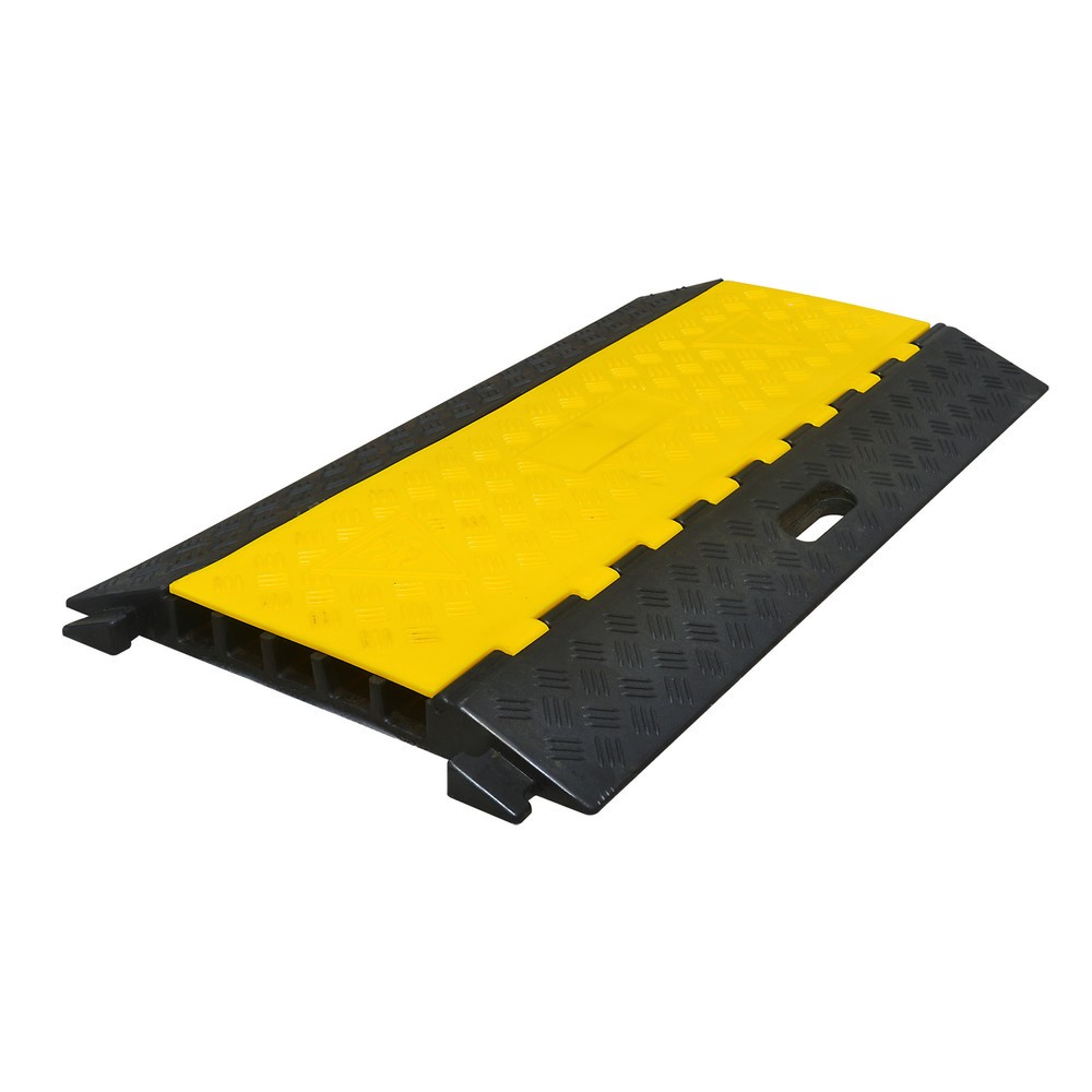 Salvacables con 5 canales, encajable, H x A x F 50 x 900 x 500 mm, negro/amarillo