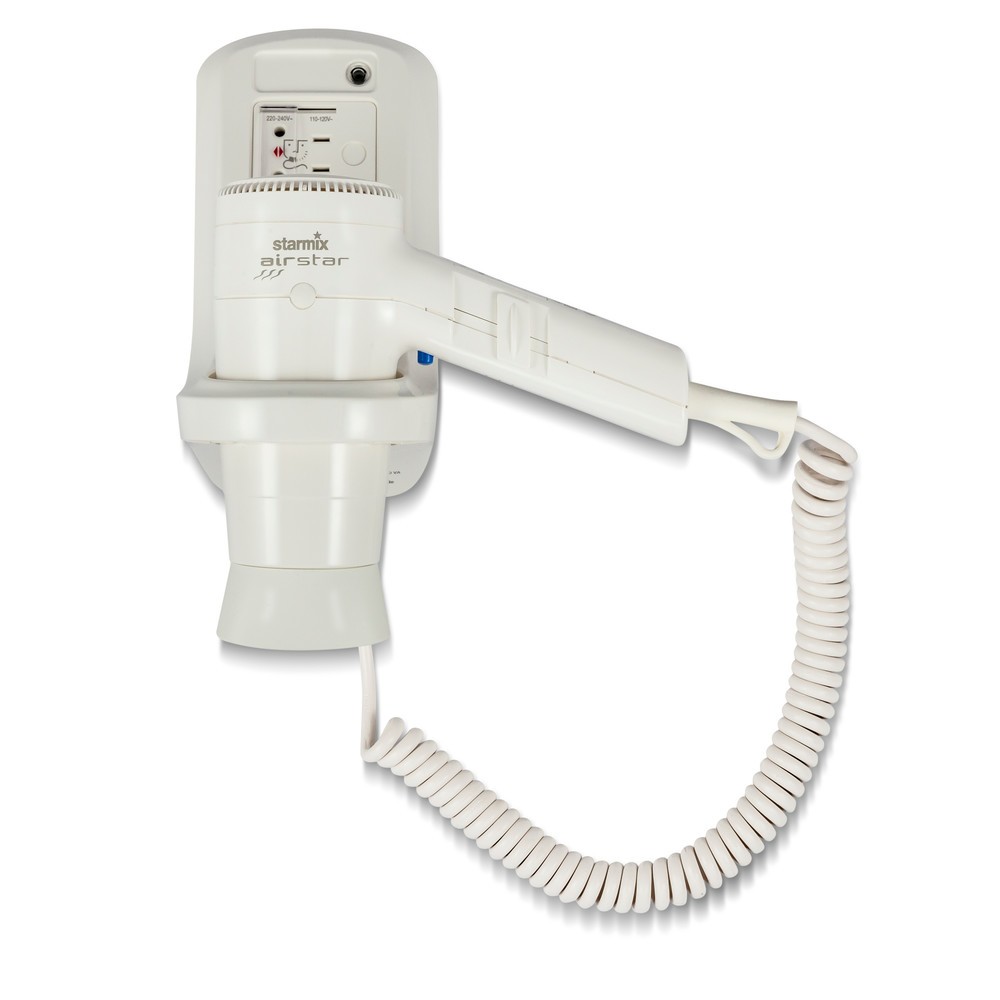 Secador de pelo de mano starmix HFTW 12 R, 1,200 W, soporte de pared inclusivo, blanco