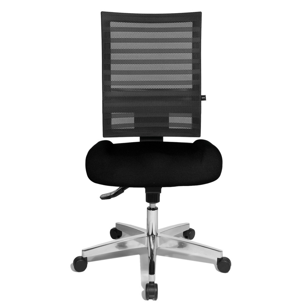 Silla de oficina giratoria Topstar® P91-NET, respaldo de malla negro, asiento negro