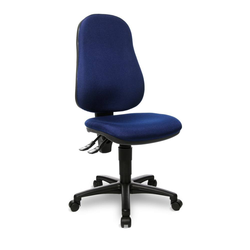 Silla de oficina giratoria Topstar® Point 70, el asiento protege la columna, azul