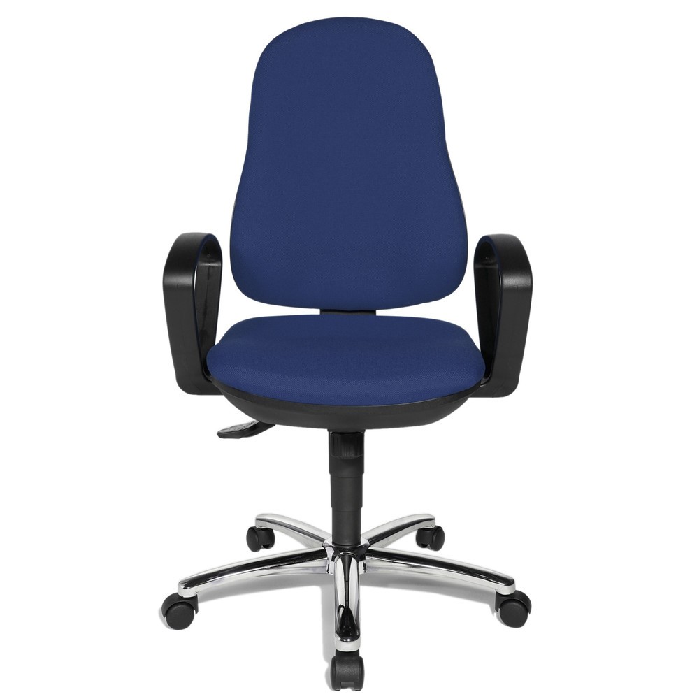 Silla de oficina giratoria Topstar® Syncro-Steel II, respaldo acolchado, azul