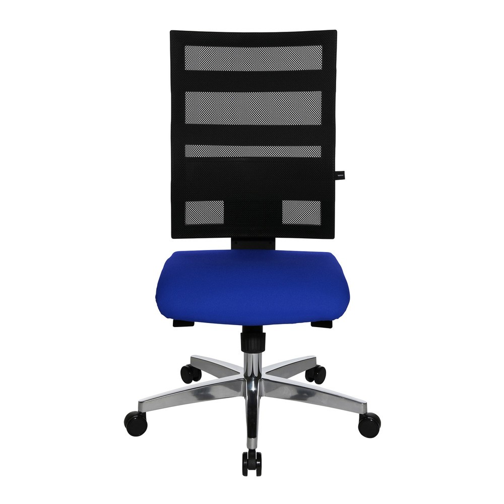 Silla de oficina giratoria Topstar® X-Pander, respaldo de malla, función fitness, azul