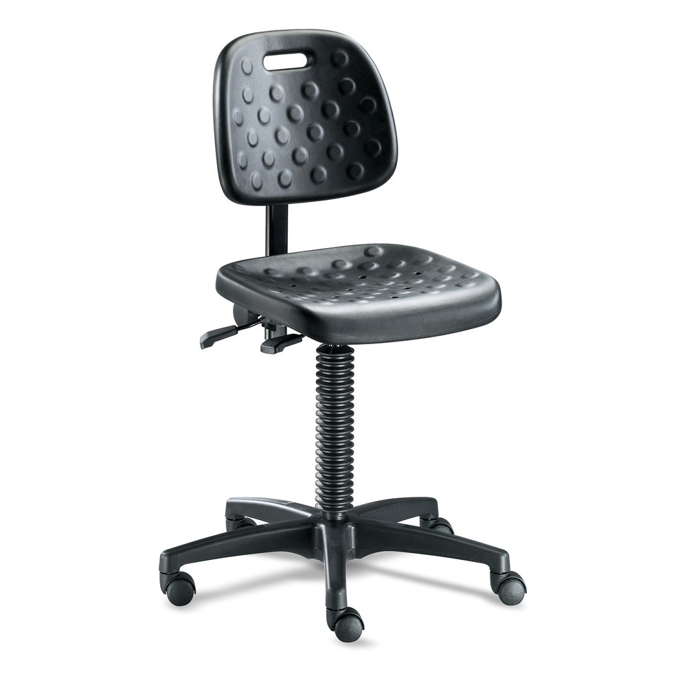 Silla de trabajo giratoria Strength, transpirable, ergonómica, altura del asiento: 450-650 mm, ruedas, negra