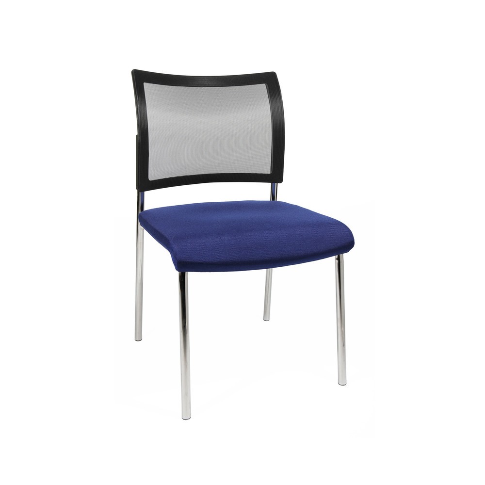 Silla de visitas Topstar® Classic con respaldo de malla + bastidor de 4 patas, azul