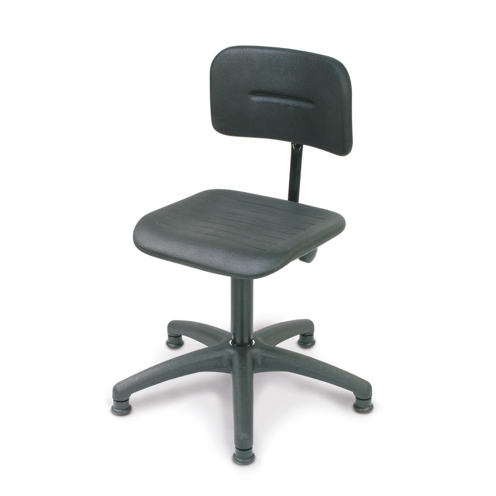 Silla giratoria de trabajo Uno poliuretano, altura de construcción del asiento 430-560 mm, base de plástico, deslizamientos