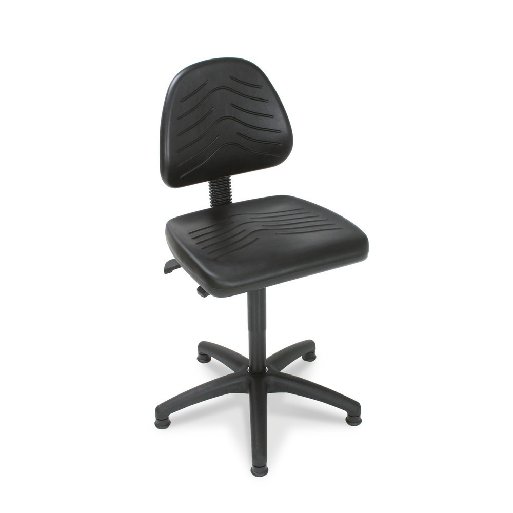 Silla giratoria de trabajo universal altura de asiento 450-640mm Base de plástico deslizadores de suelo de piel sintética negro