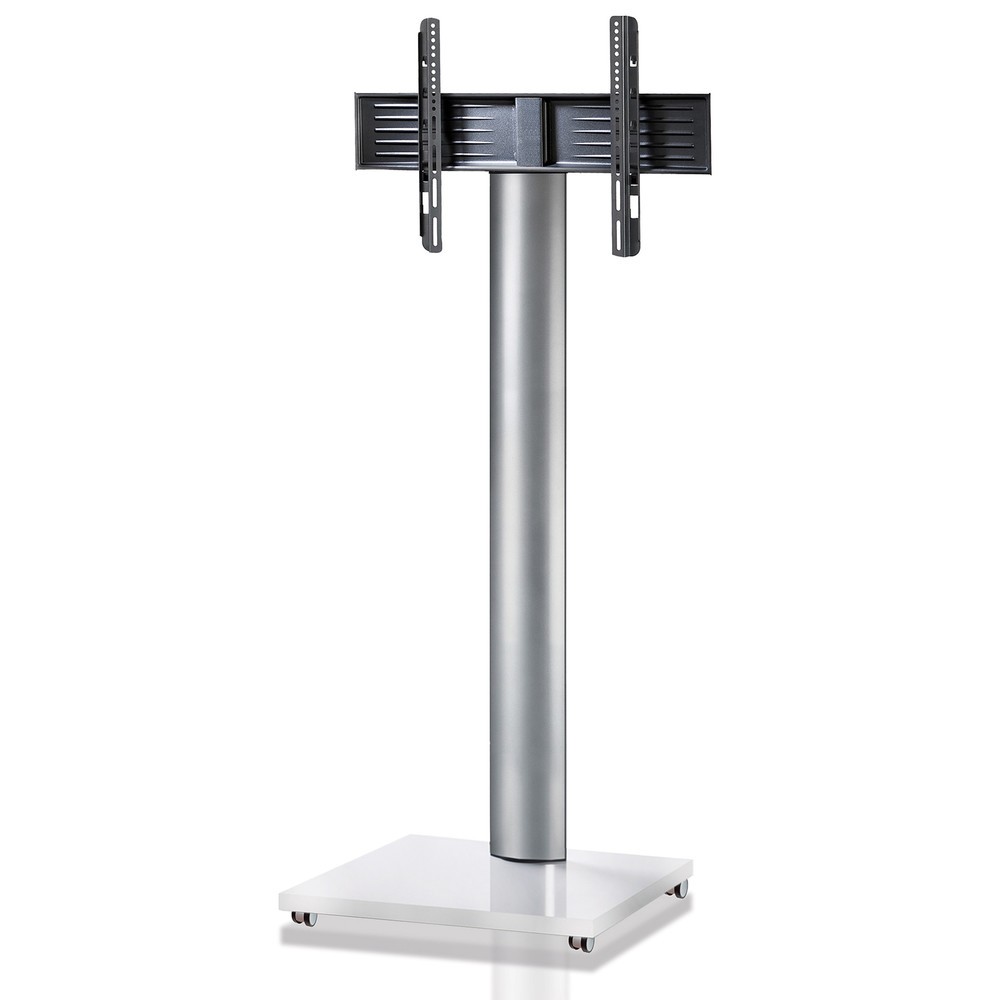 Soporte vertical de TV Onu con ruedas, plateado