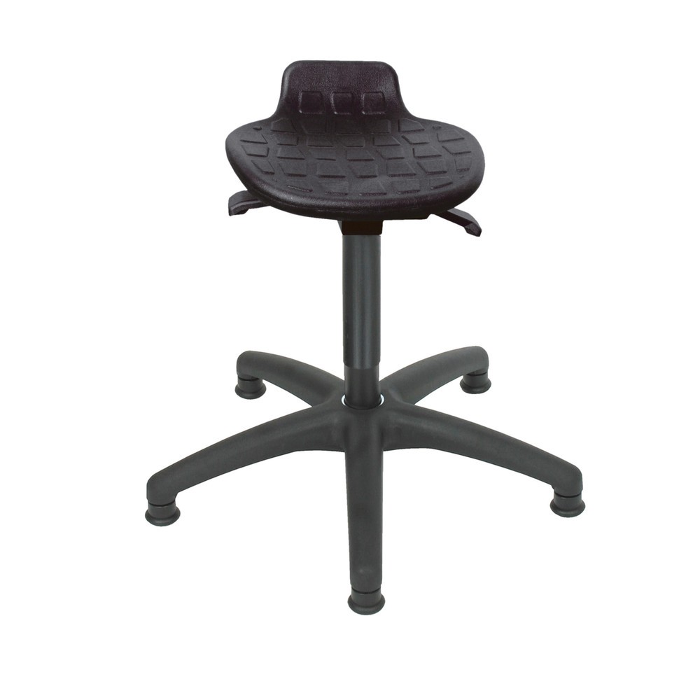 Taburete HEMMDAL Komfort, asiento de PU, altura de asiento 410-540 mm, base de plástico, conteras