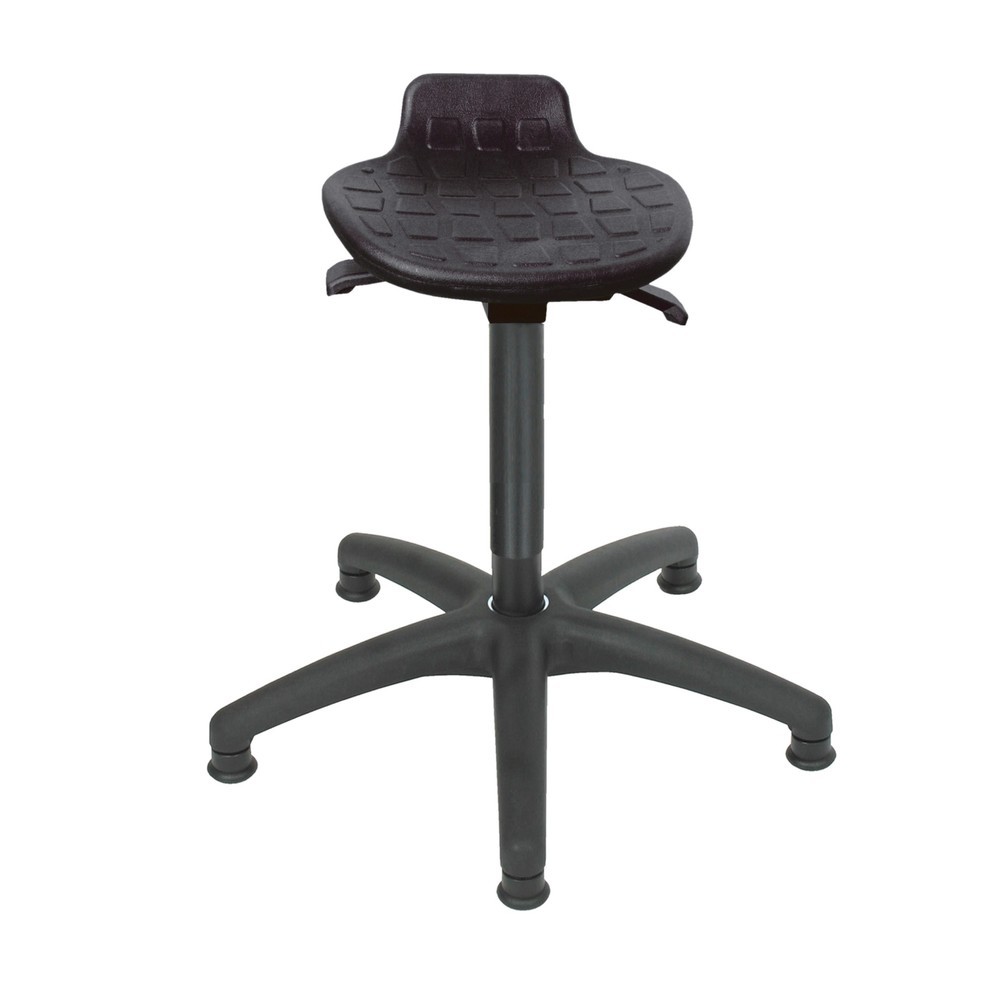 Taburete HEMMDAL Komfort, asiento de PU, altura de asiento 540-800 mm, base de plástico, conteras