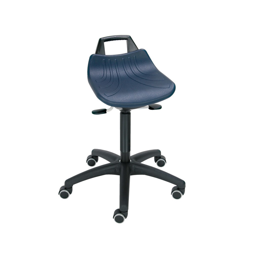 Taburete HEMMDAL Premium, asiento de PU, altura de asiento de 520-720 mm, ruedas