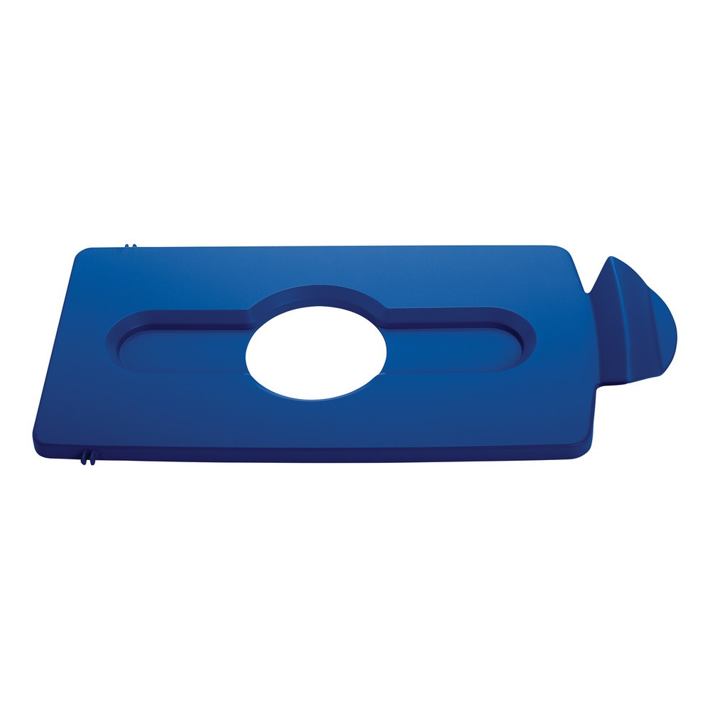 Tapa para estación de reciclaje Rubbermaid® Slim Jim, abertura para introducir botellas, azul