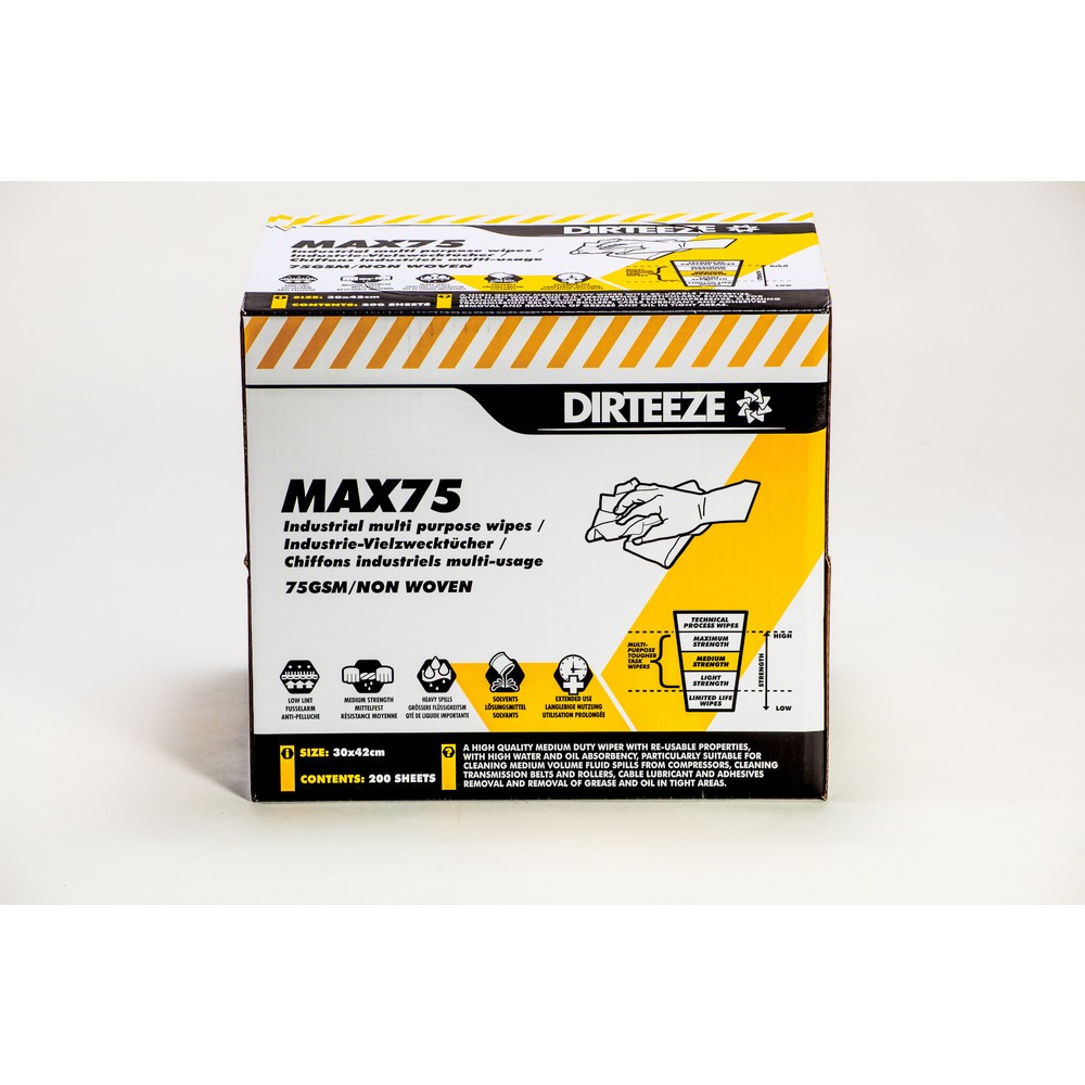 Toallitas industriales Max75, 1 cajas de 200 toallitas