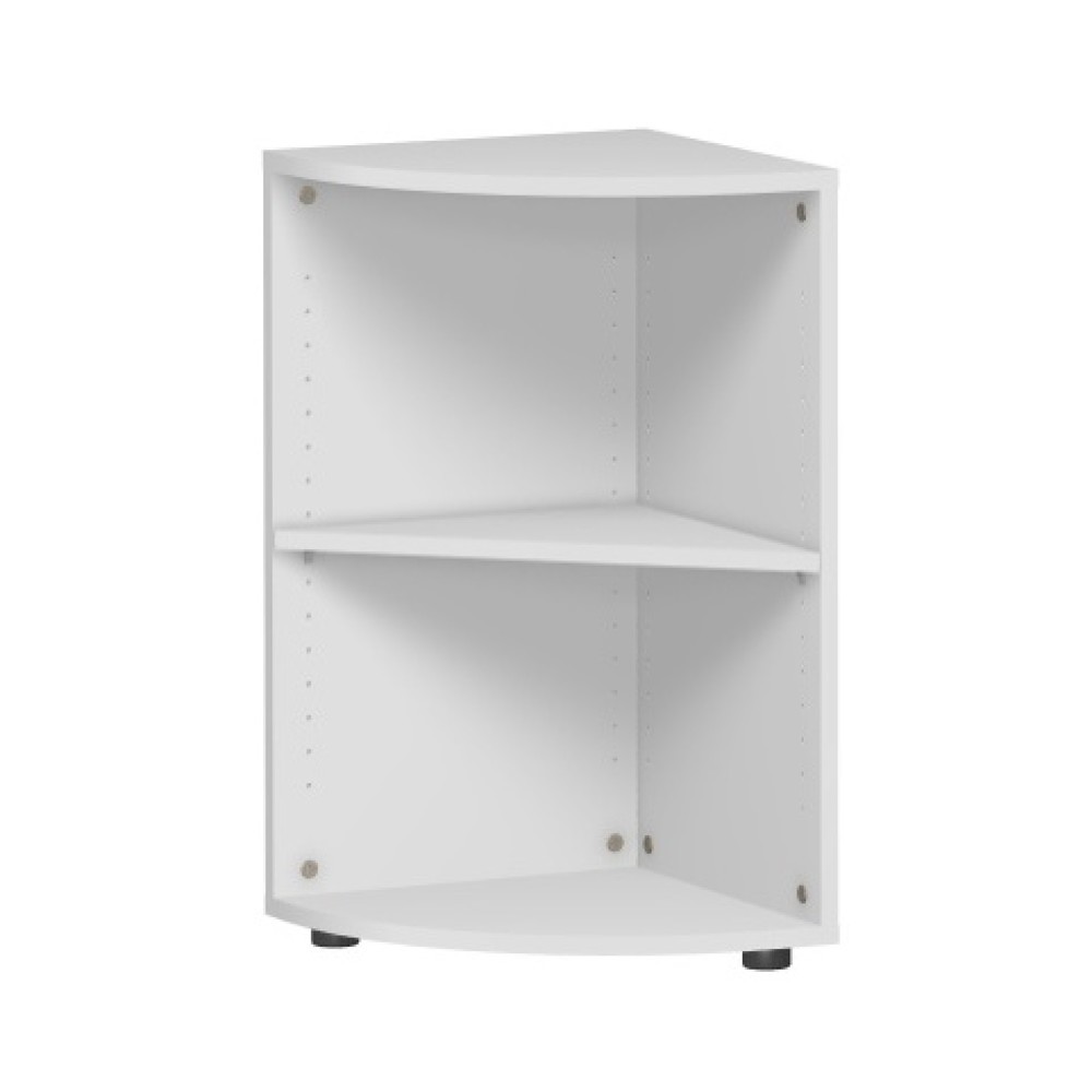 Lisbon Corner Stress Shelf, 2 alturas de carpeta, gris claro