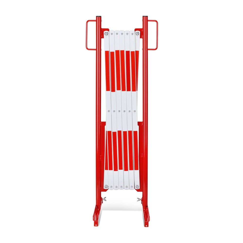 Rejilla de tijera, soporte en ambos lados, ancho 3.600 mm, rojo/blanco