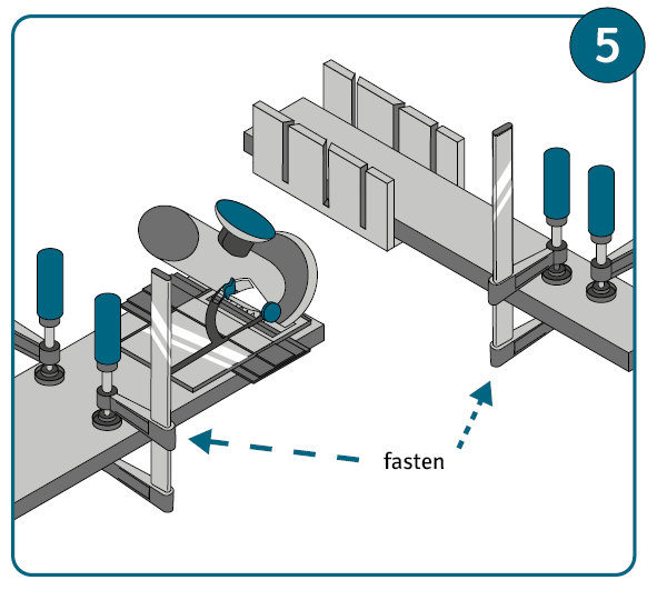 Fasten the workpiece to the workbench using clamps.